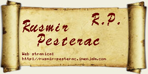 Rusmir Pešterac vizit kartica